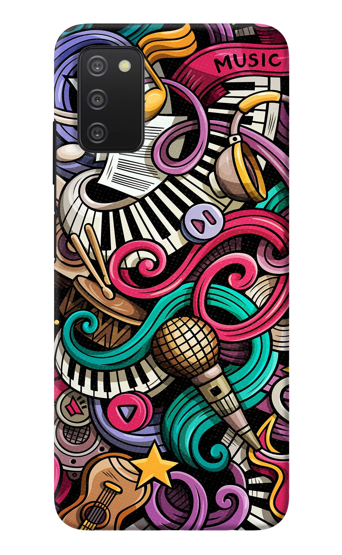 Music Abstract Samsung A03s Back Cover