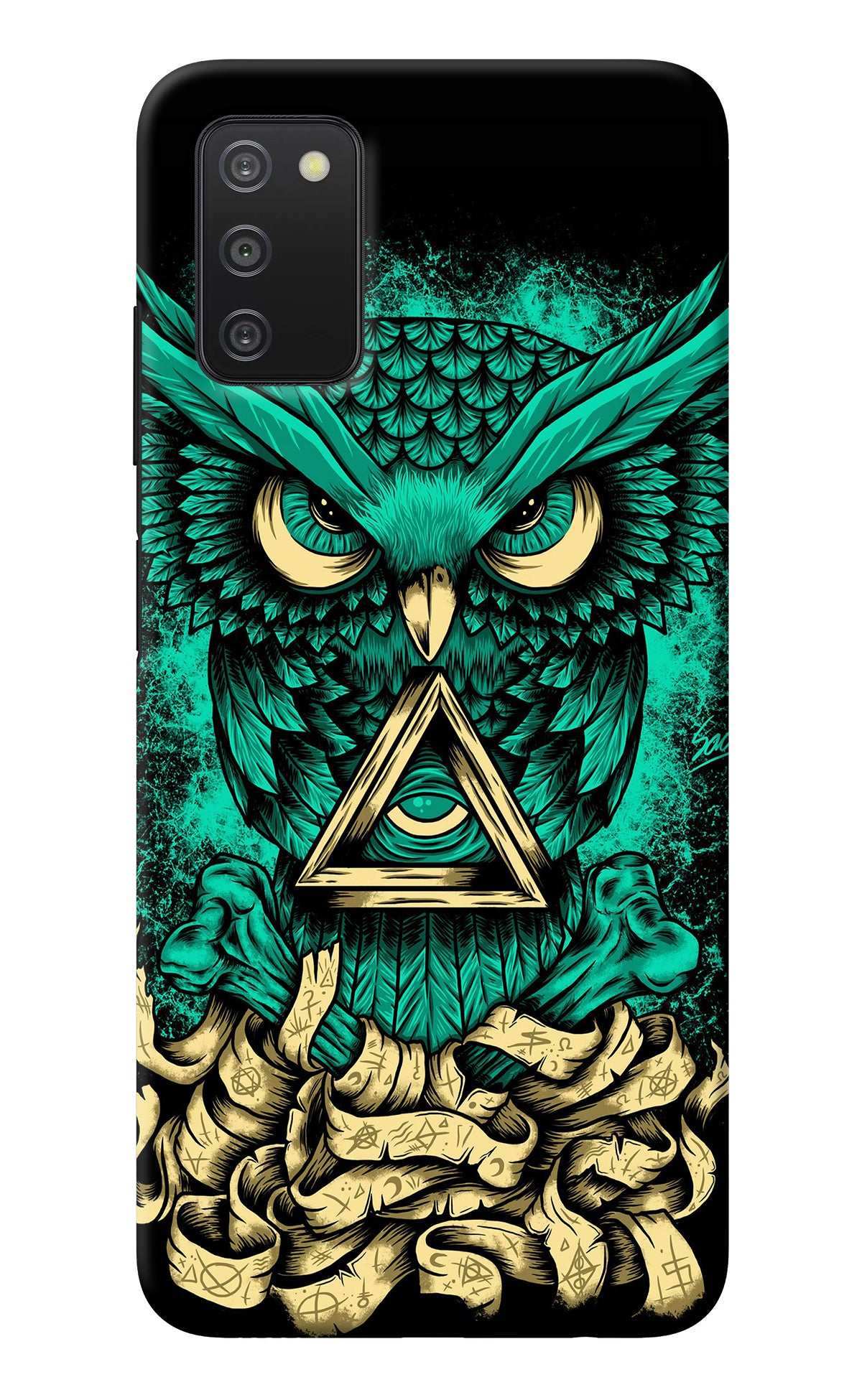 Green Owl Samsung A03s Back Cover