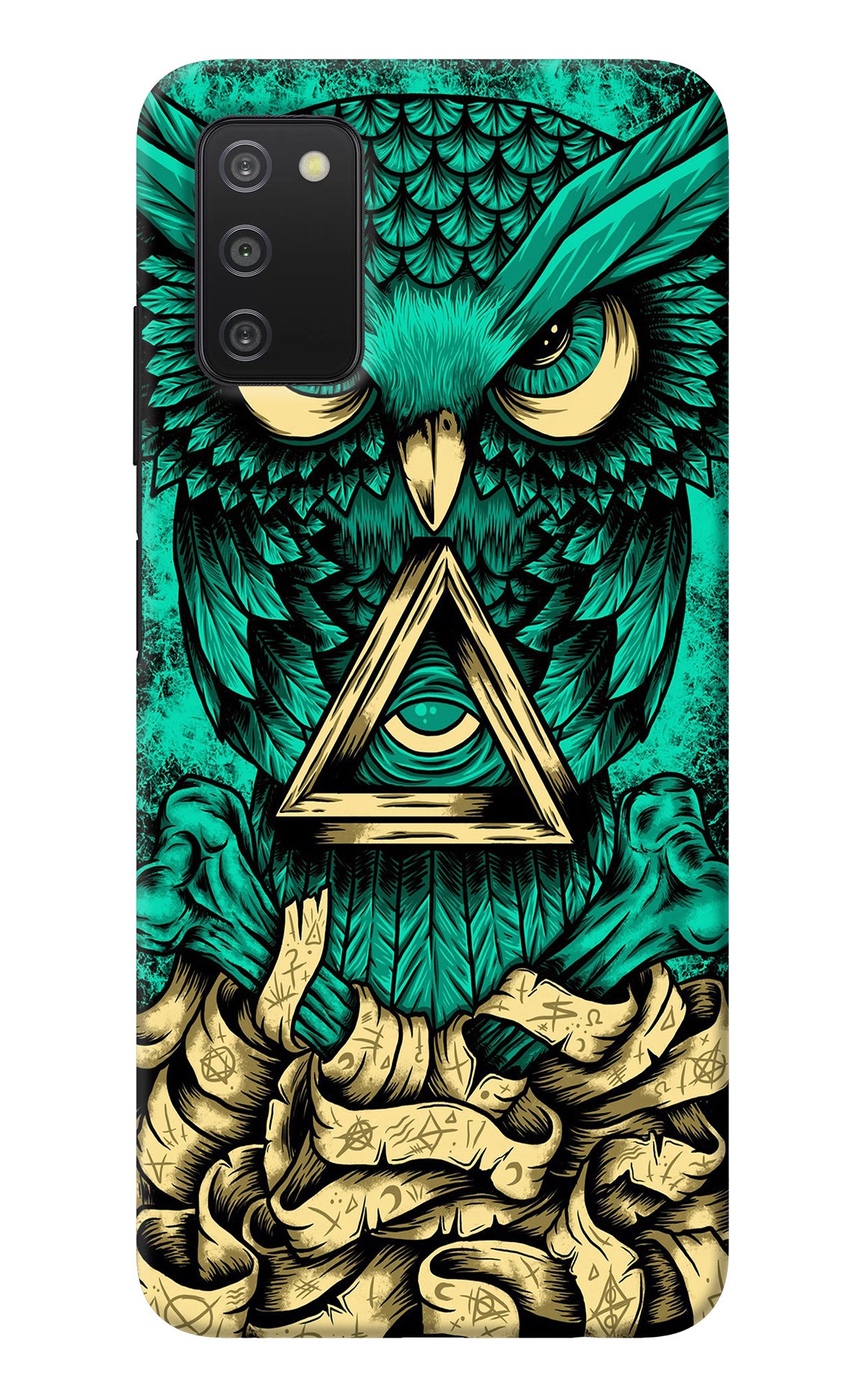 Green Owl Samsung A03s Back Cover