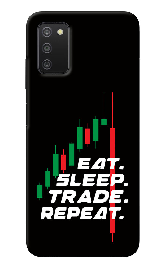 Eat Sleep Trade Repeat Samsung A03s Back Cover