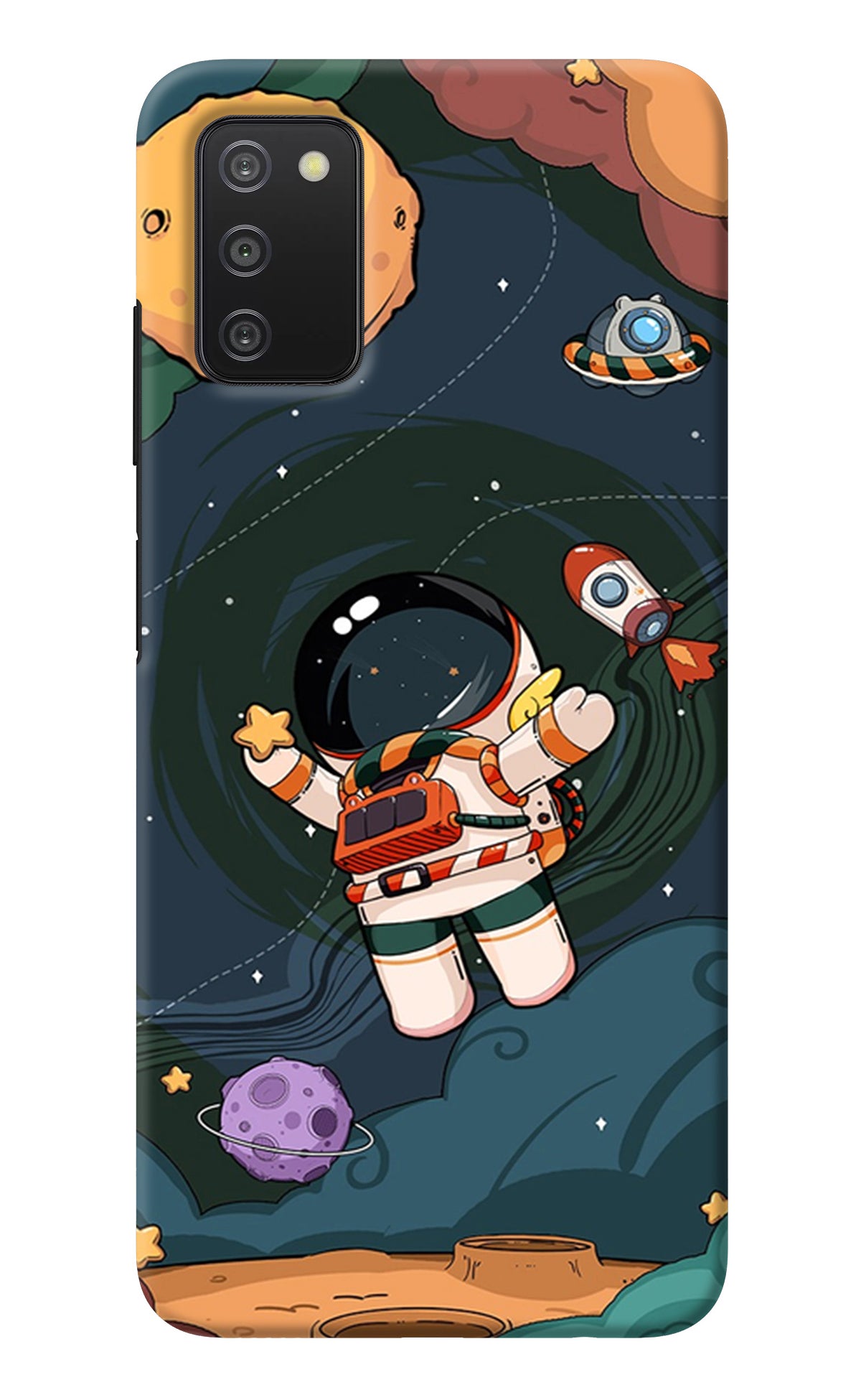 Cartoon Astronaut Samsung A03s Back Cover