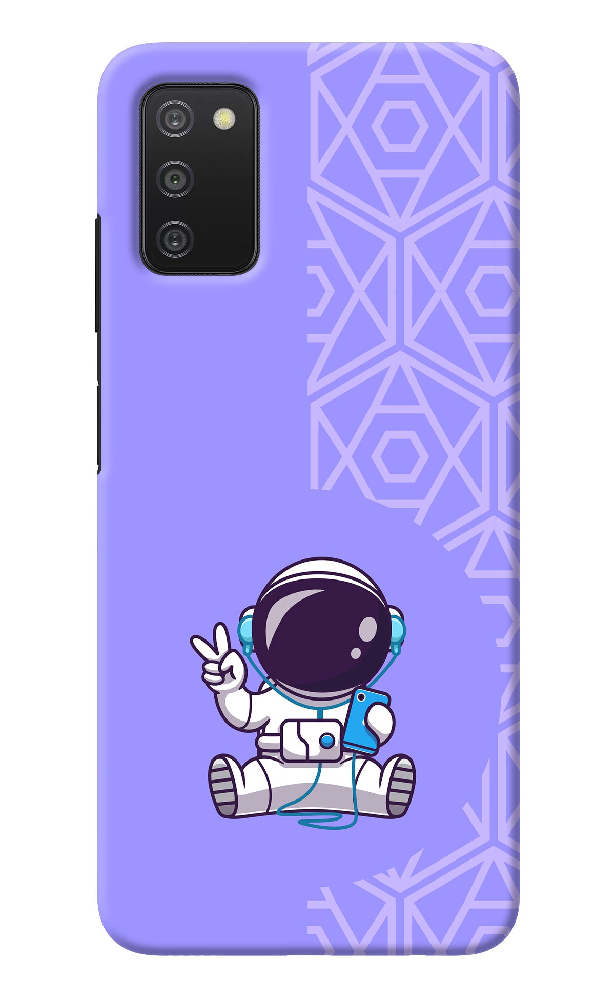 Cute Astronaut Chilling Samsung A03s Back Cover