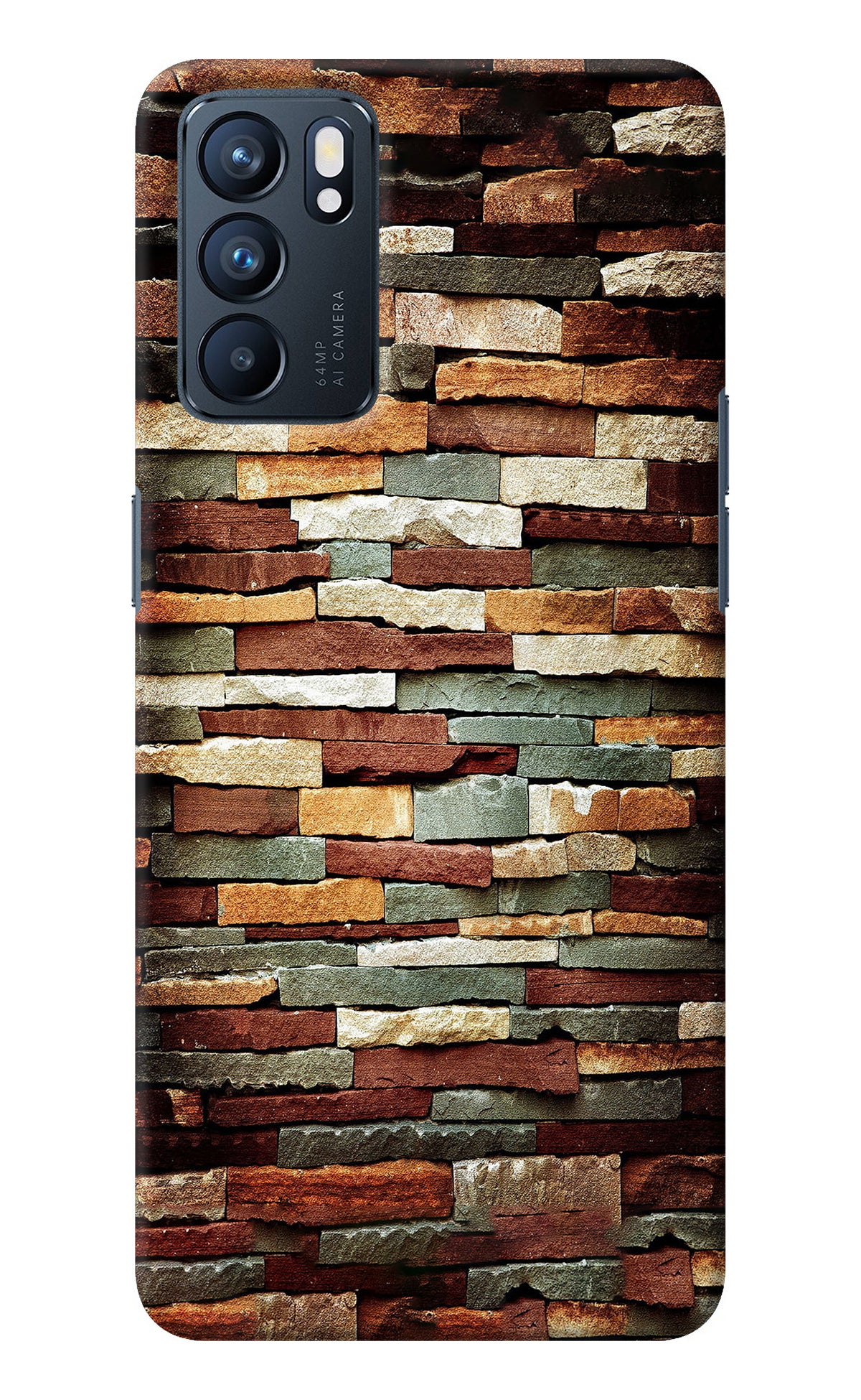 Bricks Pattern Oppo Reno6 5G Back Cover