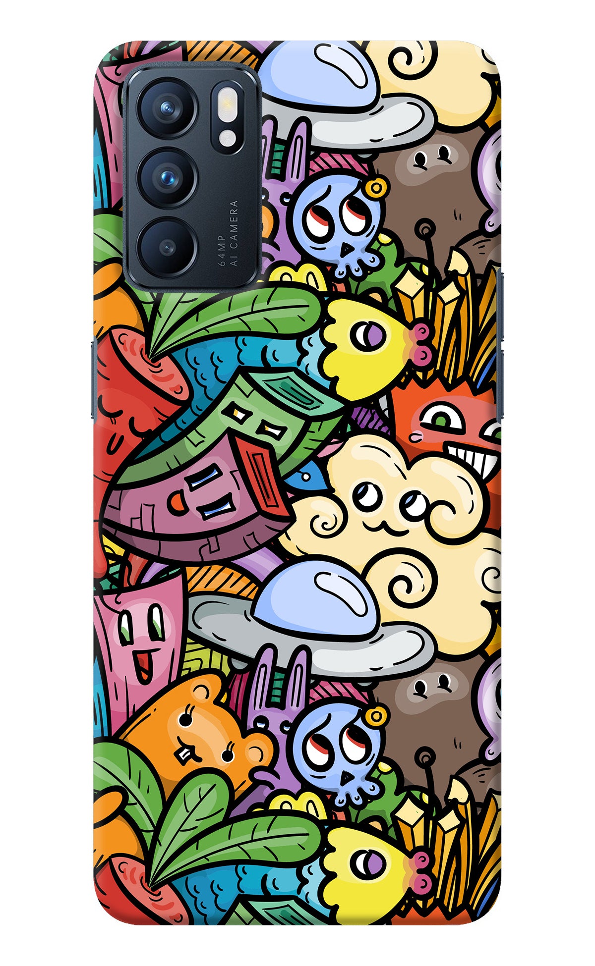 Veggie Doodle Oppo Reno6 5G Back Cover