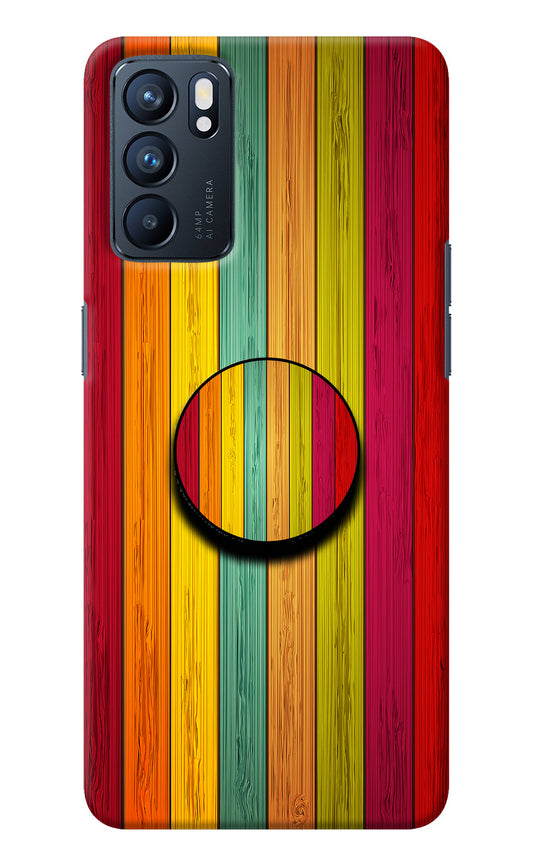 Multicolor Wooden Oppo Reno6 5G Pop Case