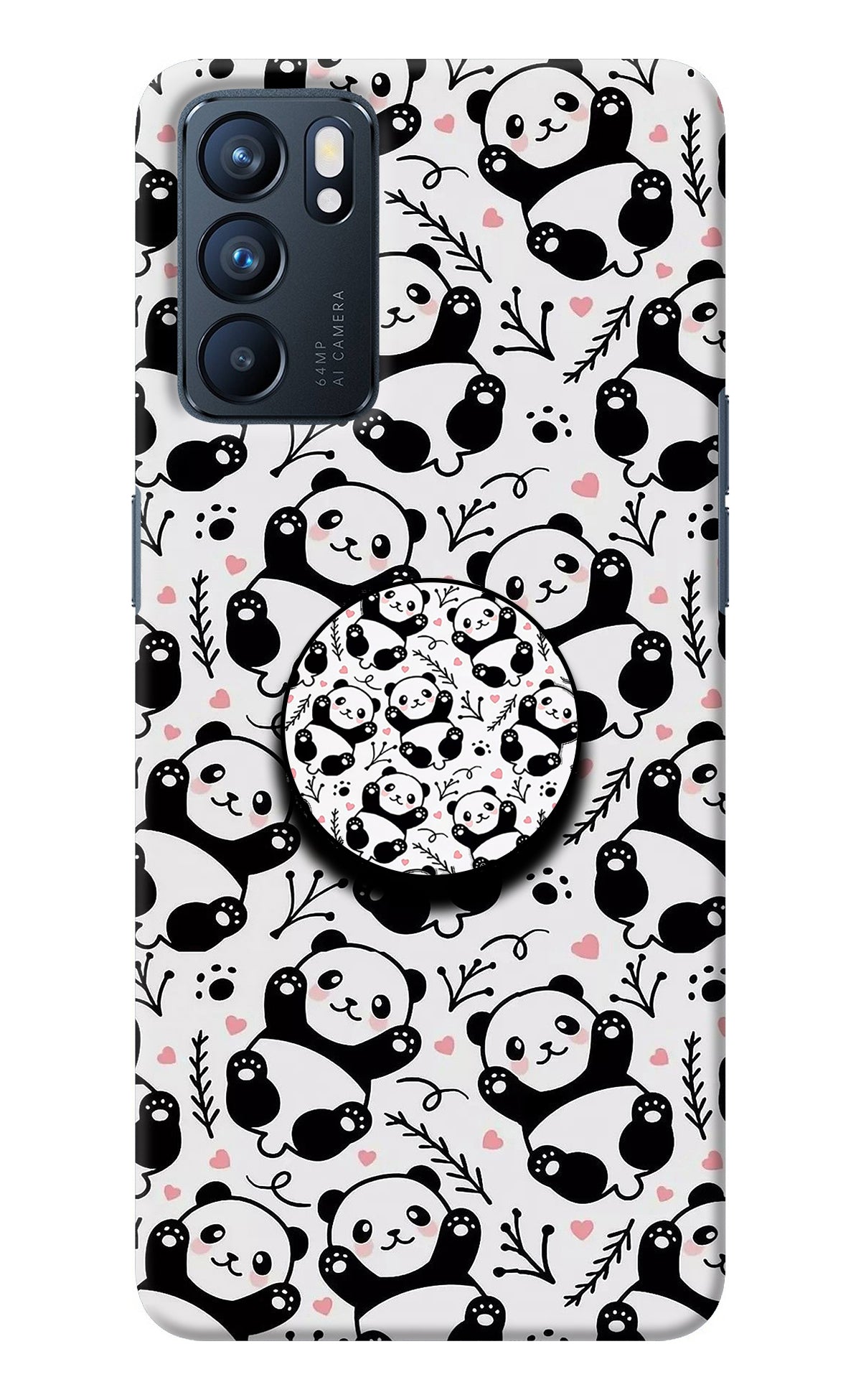 Cute Panda Oppo Reno6 5G Pop Case