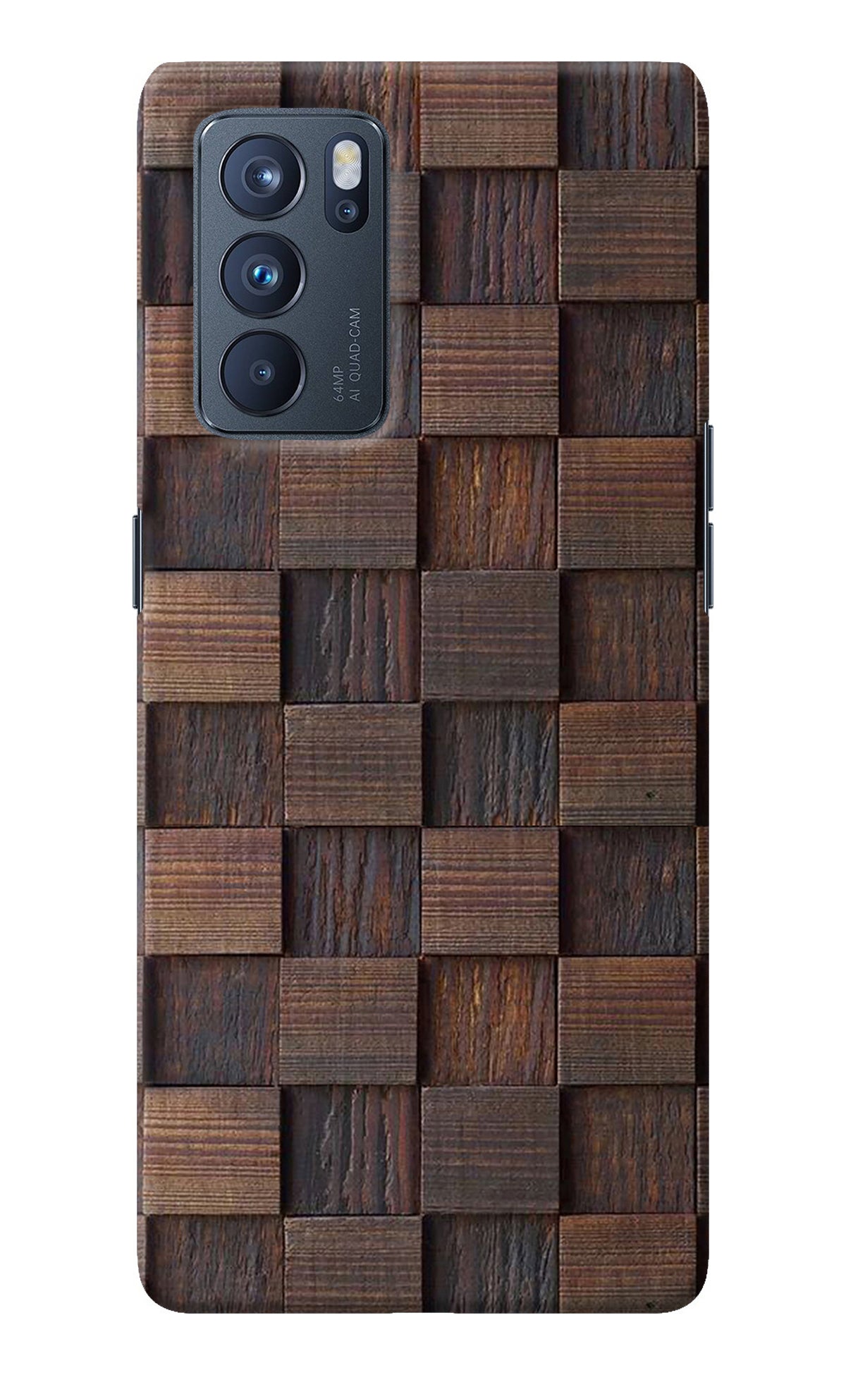 Wooden Cube Design Oppo Reno6 Pro 5G Back Cover