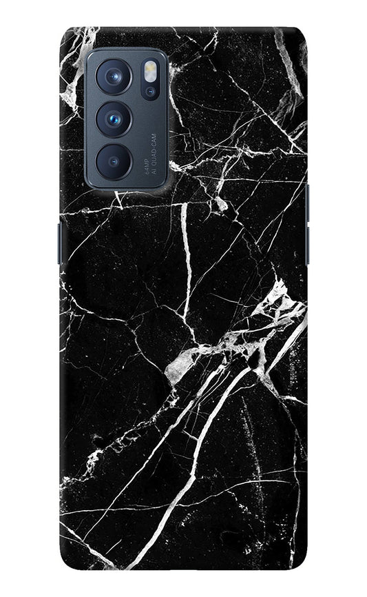 Black Marble Pattern Oppo Reno6 Pro 5G Back Cover