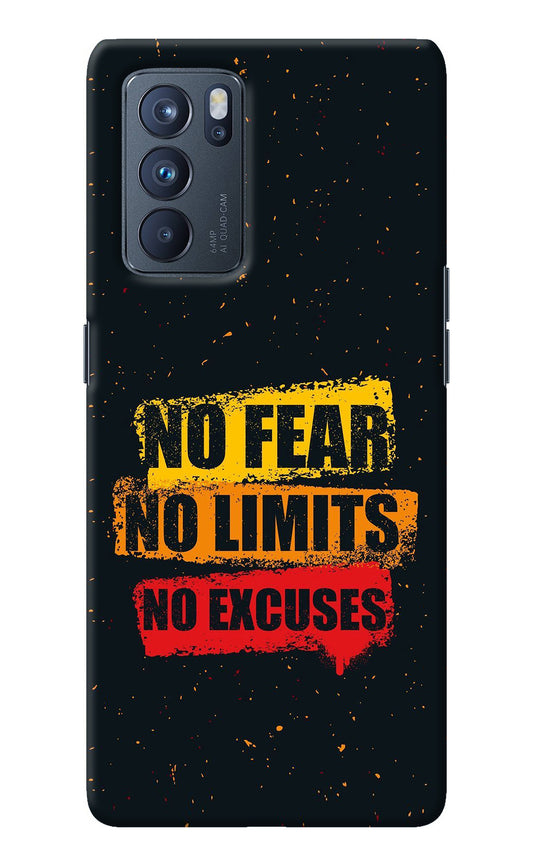 No Fear No Limits No Excuse Oppo Reno6 Pro 5G Back Cover