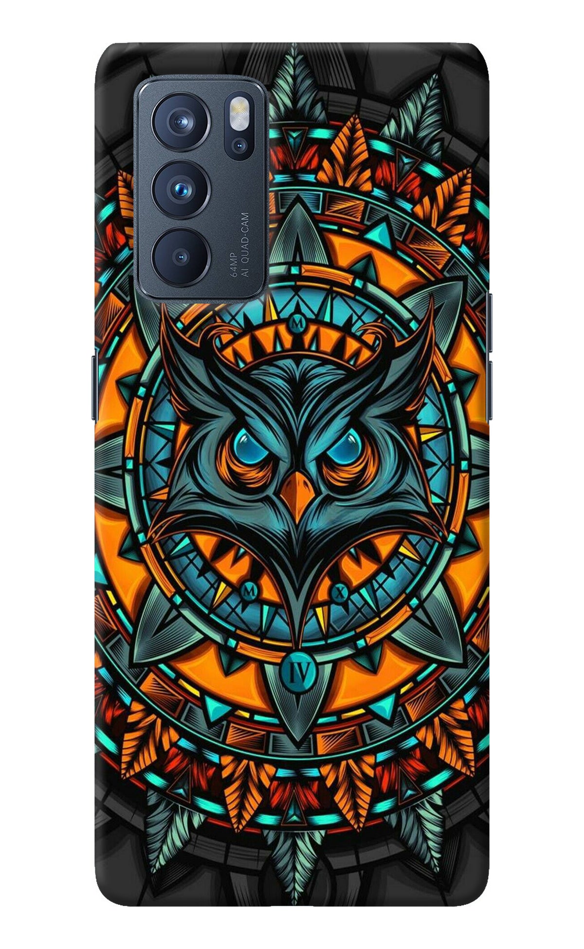 Angry Owl Art Oppo Reno6 Pro 5G Back Cover