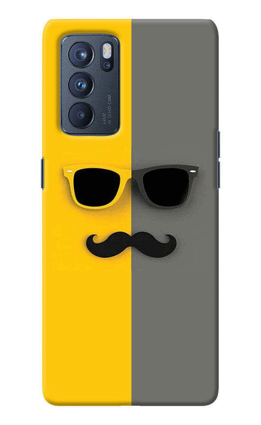 Sunglasses with Mustache Oppo Reno6 Pro 5G Back Cover