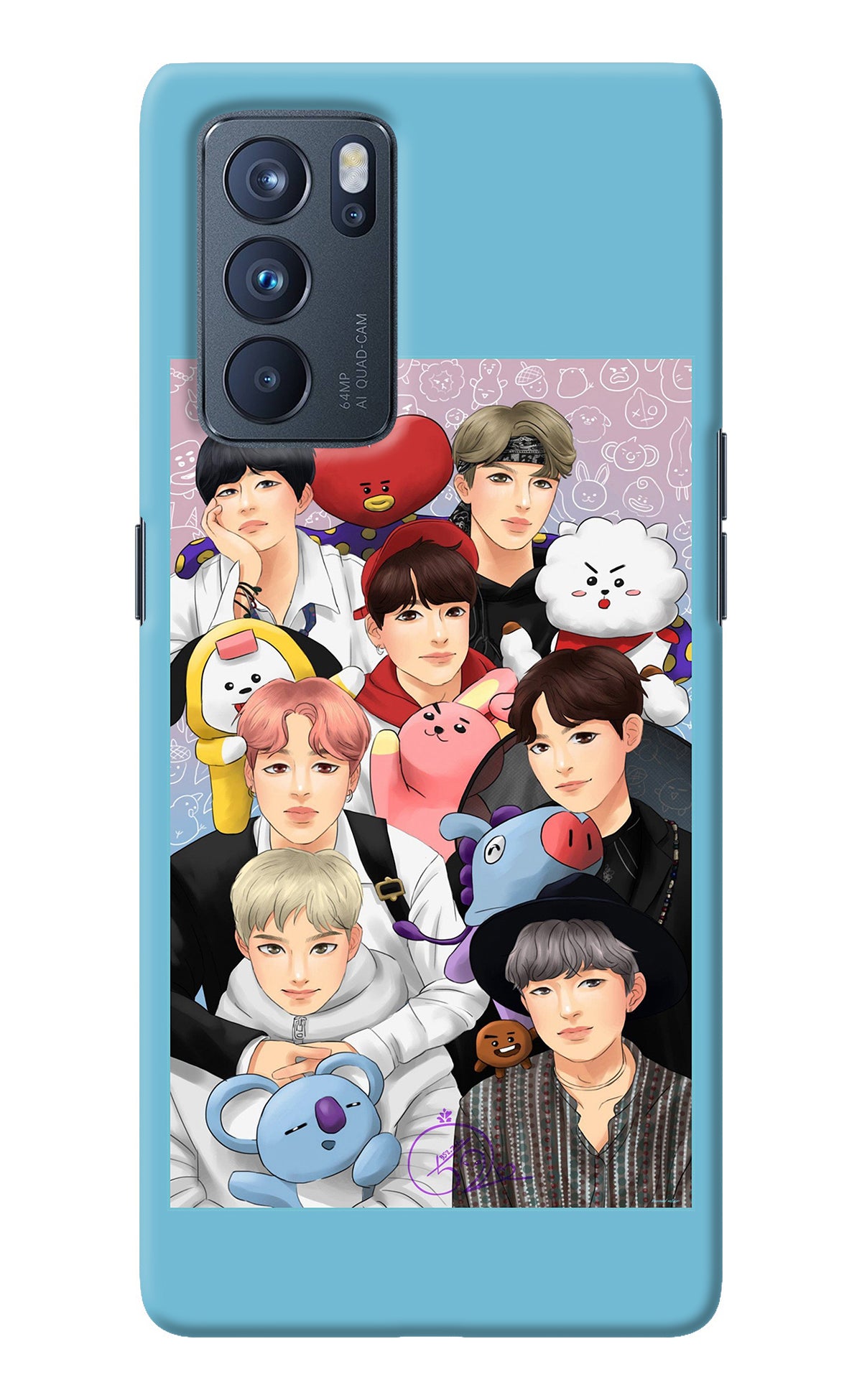 BTS with animals Oppo Reno6 Pro 5G Back Cover