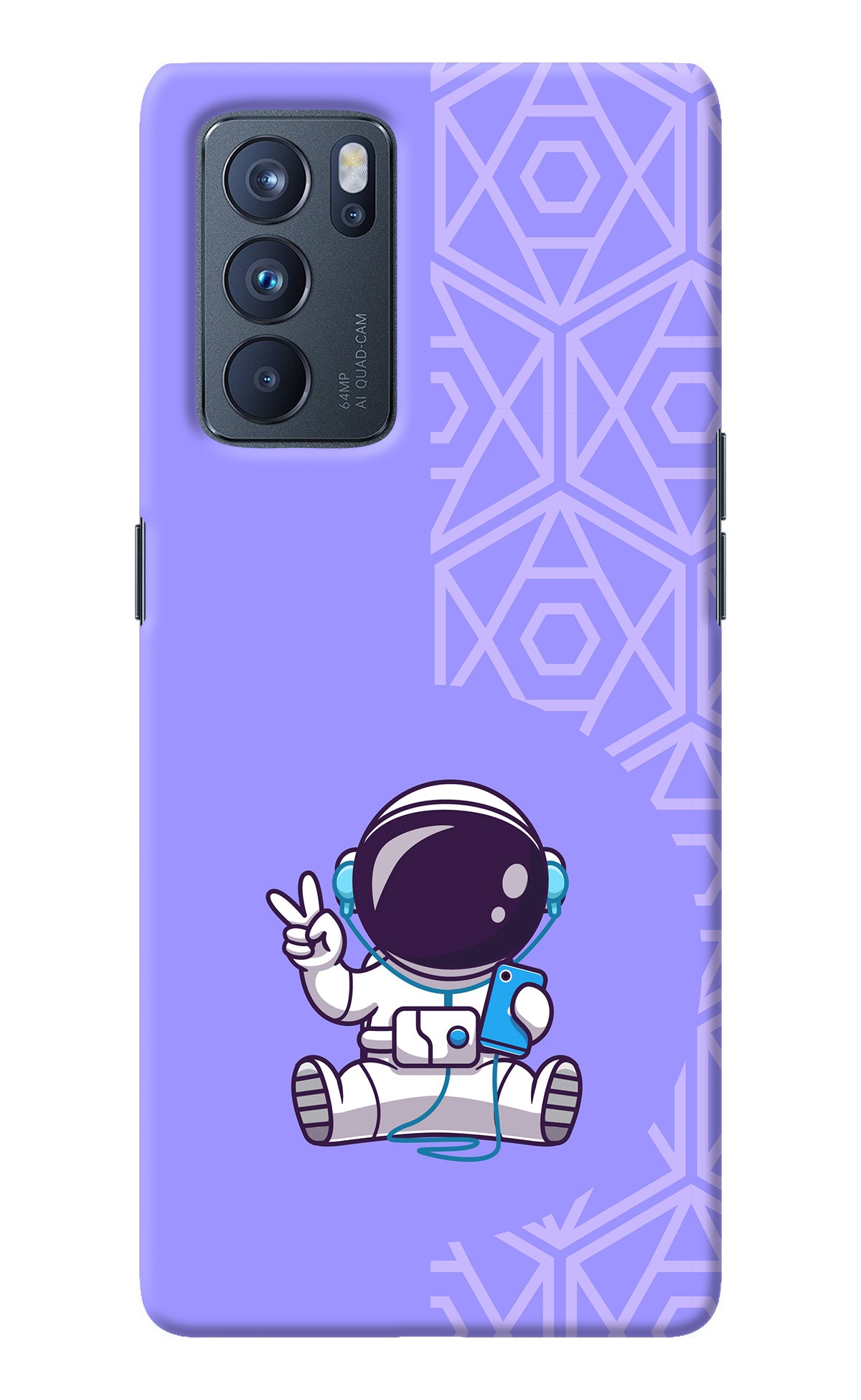 Cute Astronaut Chilling Oppo Reno6 Pro 5G Back Cover