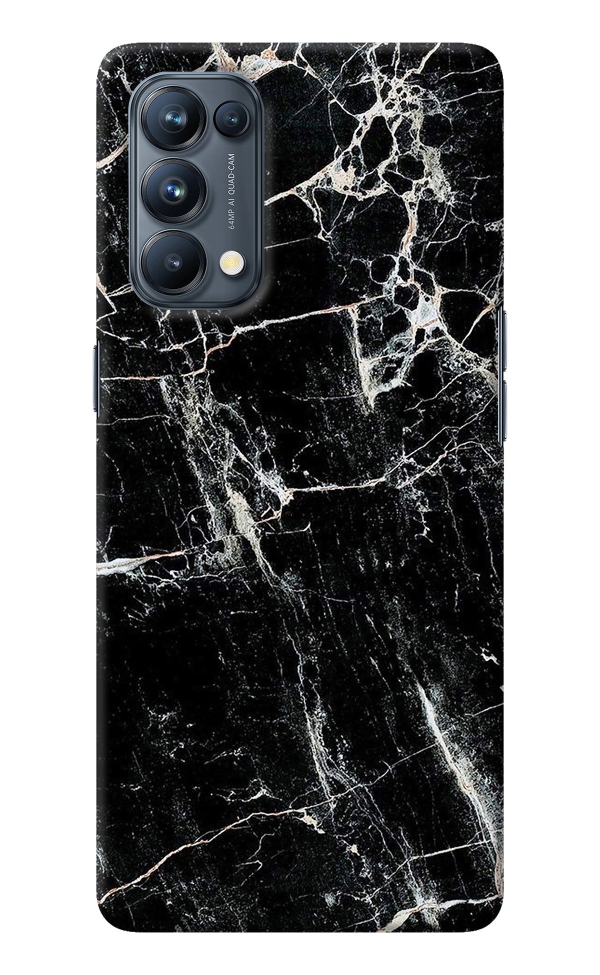 Black Marble Texture Oppo Reno5 Pro 5G Back Cover