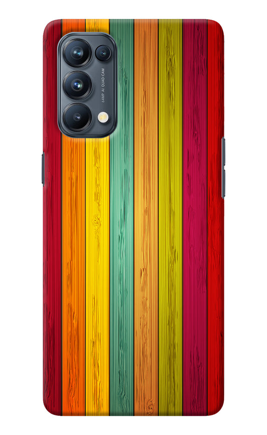 Multicolor Wooden Oppo Reno5 Pro 5G Back Cover