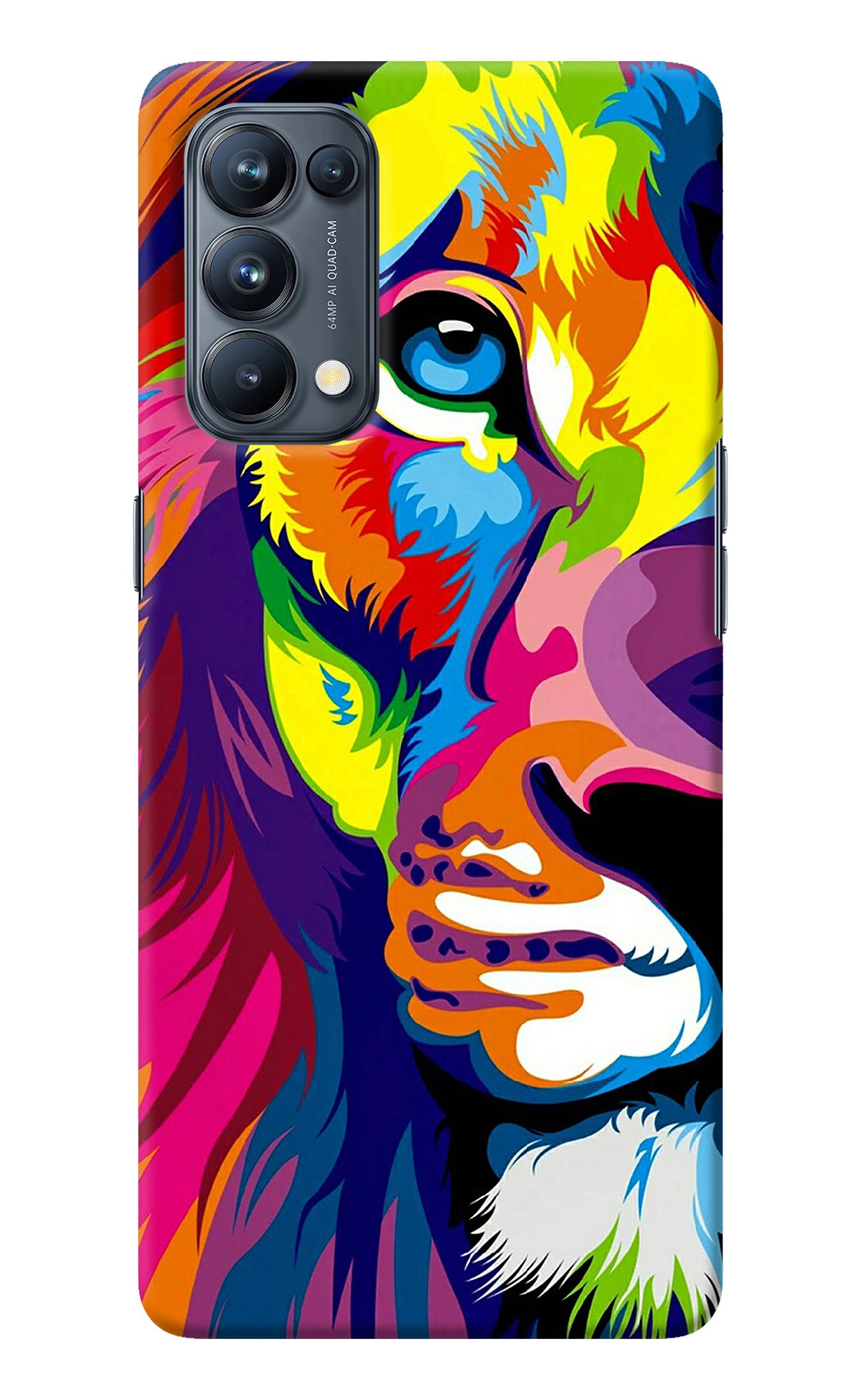 Lion Half Face Oppo Reno5 Pro 5G Back Cover