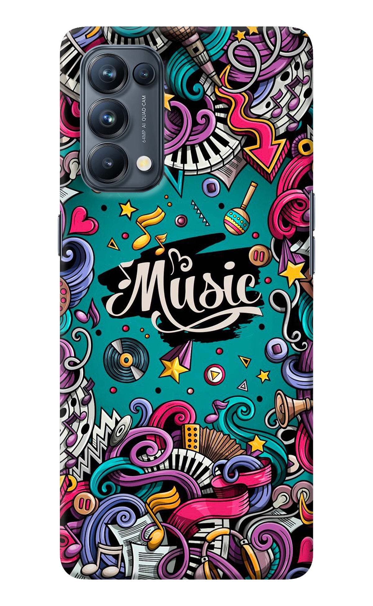 Music Graffiti Oppo Reno5 Pro 5G Back Cover