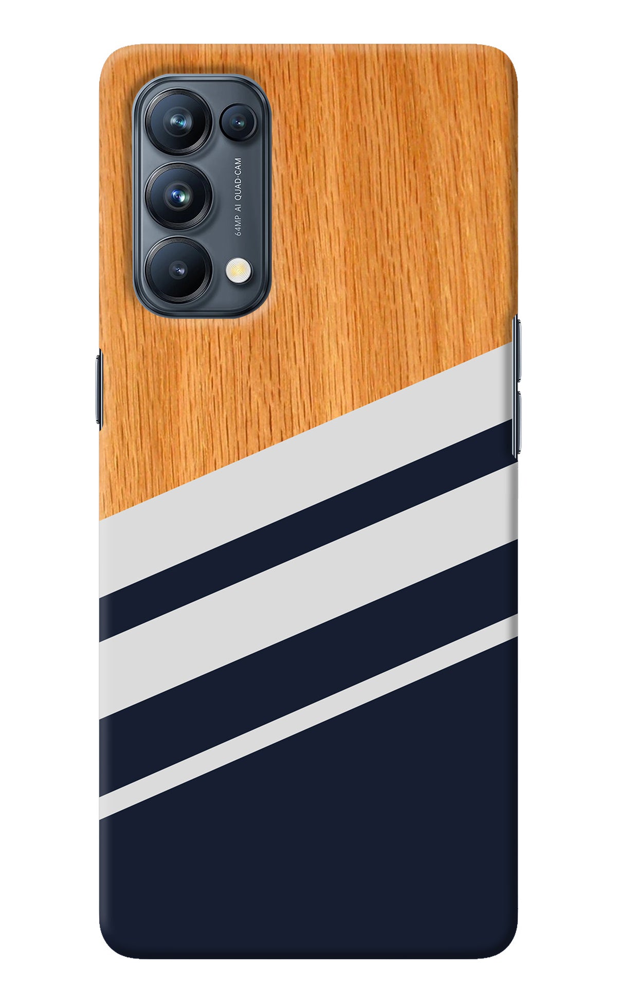 Blue and white wooden Oppo Reno5 Pro 5G Back Cover