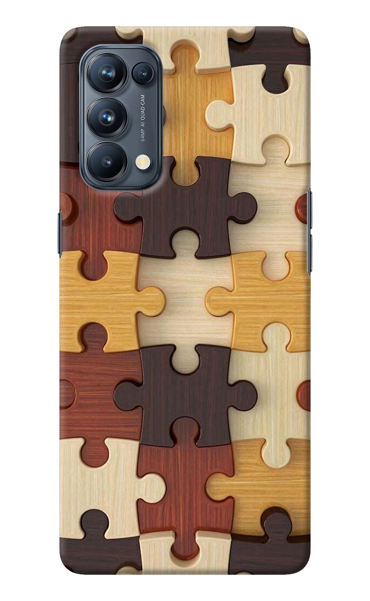 Wooden Puzzle Oppo Reno5 Pro 5G Back Cover