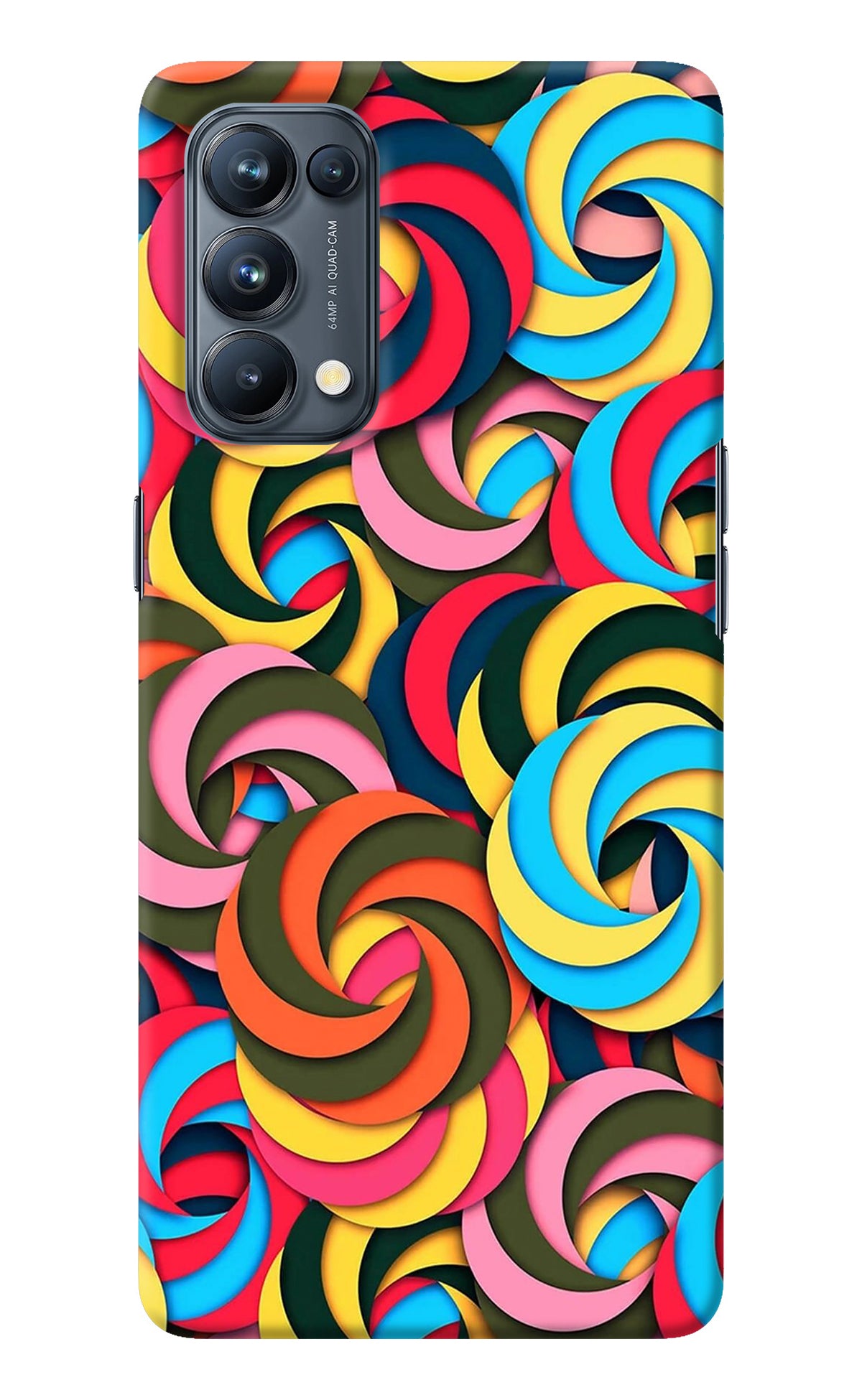 Spiral Pattern Oppo Reno5 Pro 5G Back Cover