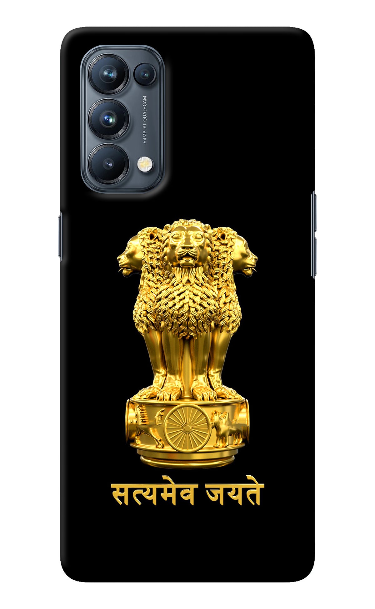 Satyamev Jayate Golden Oppo Reno5 Pro 5G Back Cover