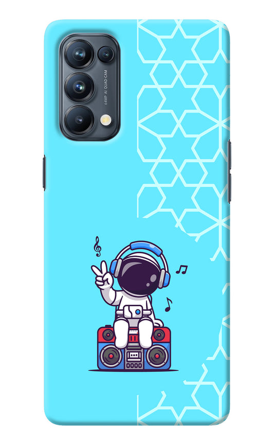 Cute Astronaut Chilling Oppo Reno5 Pro 5G Back Cover