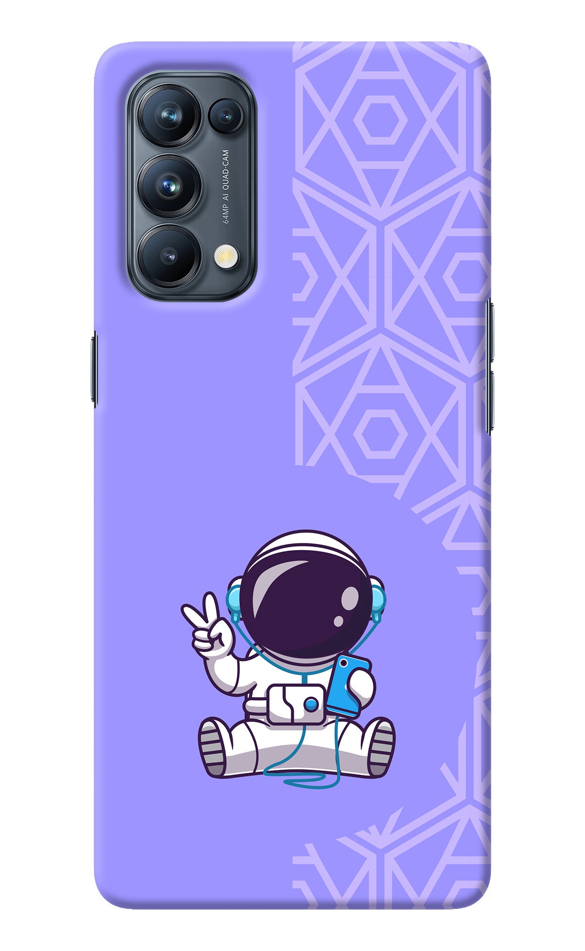 Cute Astronaut Chilling Oppo Reno5 Pro 5G Back Cover