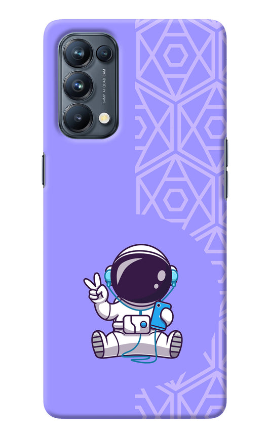 Cute Astronaut Chilling Oppo Reno5 Pro 5G Back Cover