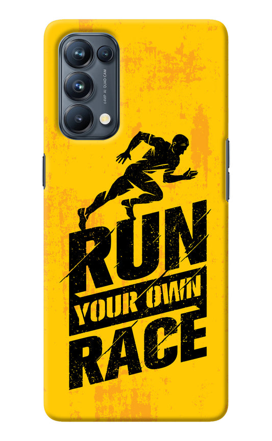 Run Your Own Race Oppo Reno5 Pro 5G Back Cover