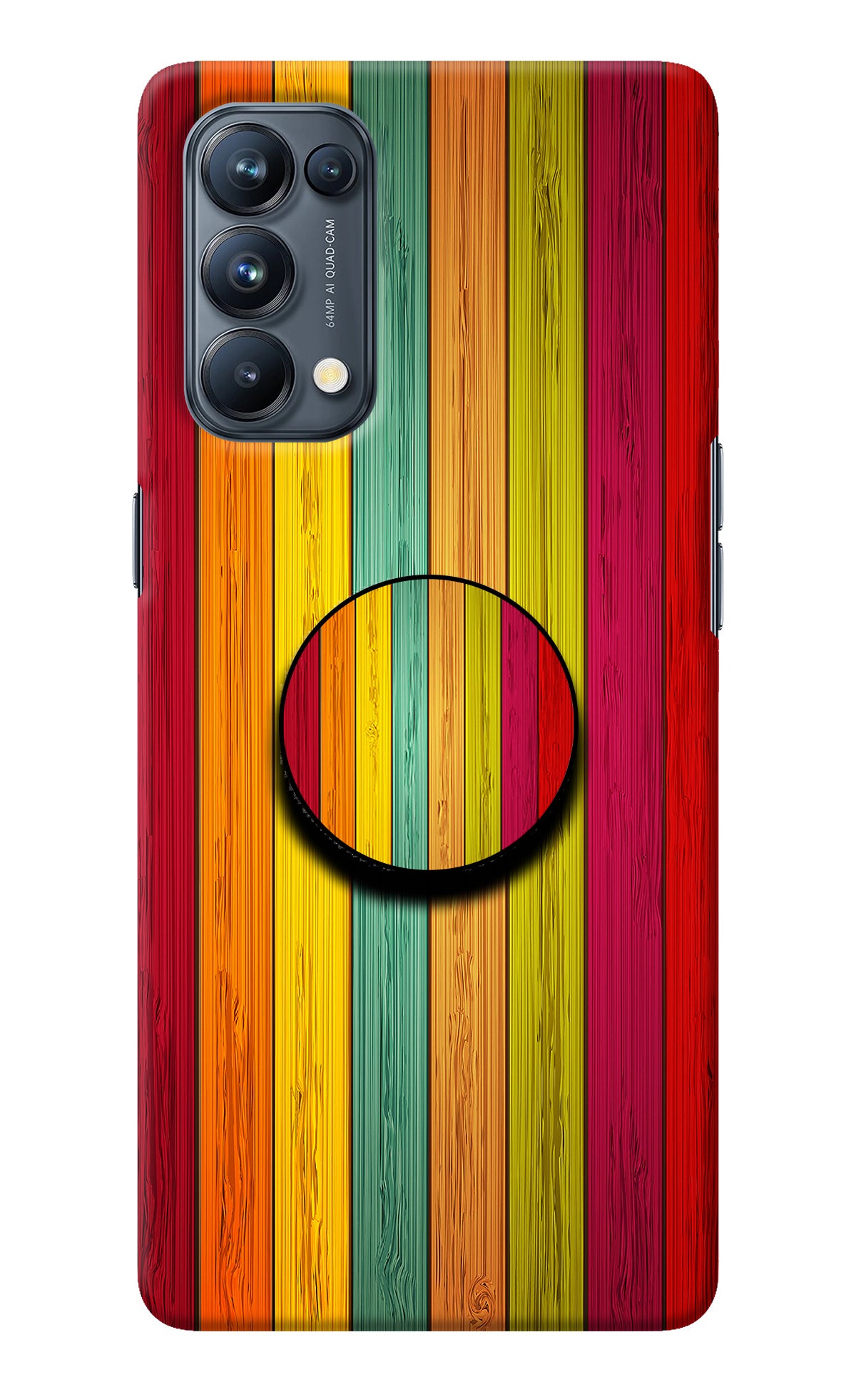 Multicolor Wooden Oppo Reno5 Pro 5G Pop Case