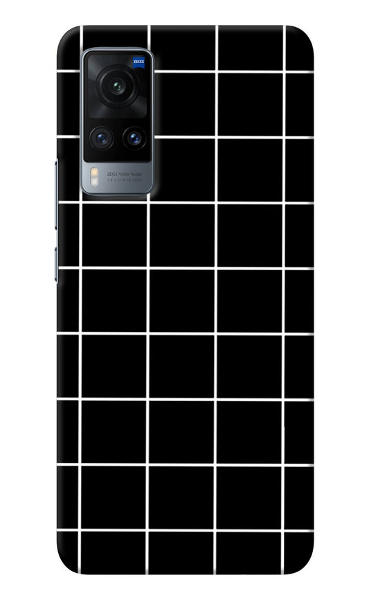 White Grid Vivo X60 Back Cover