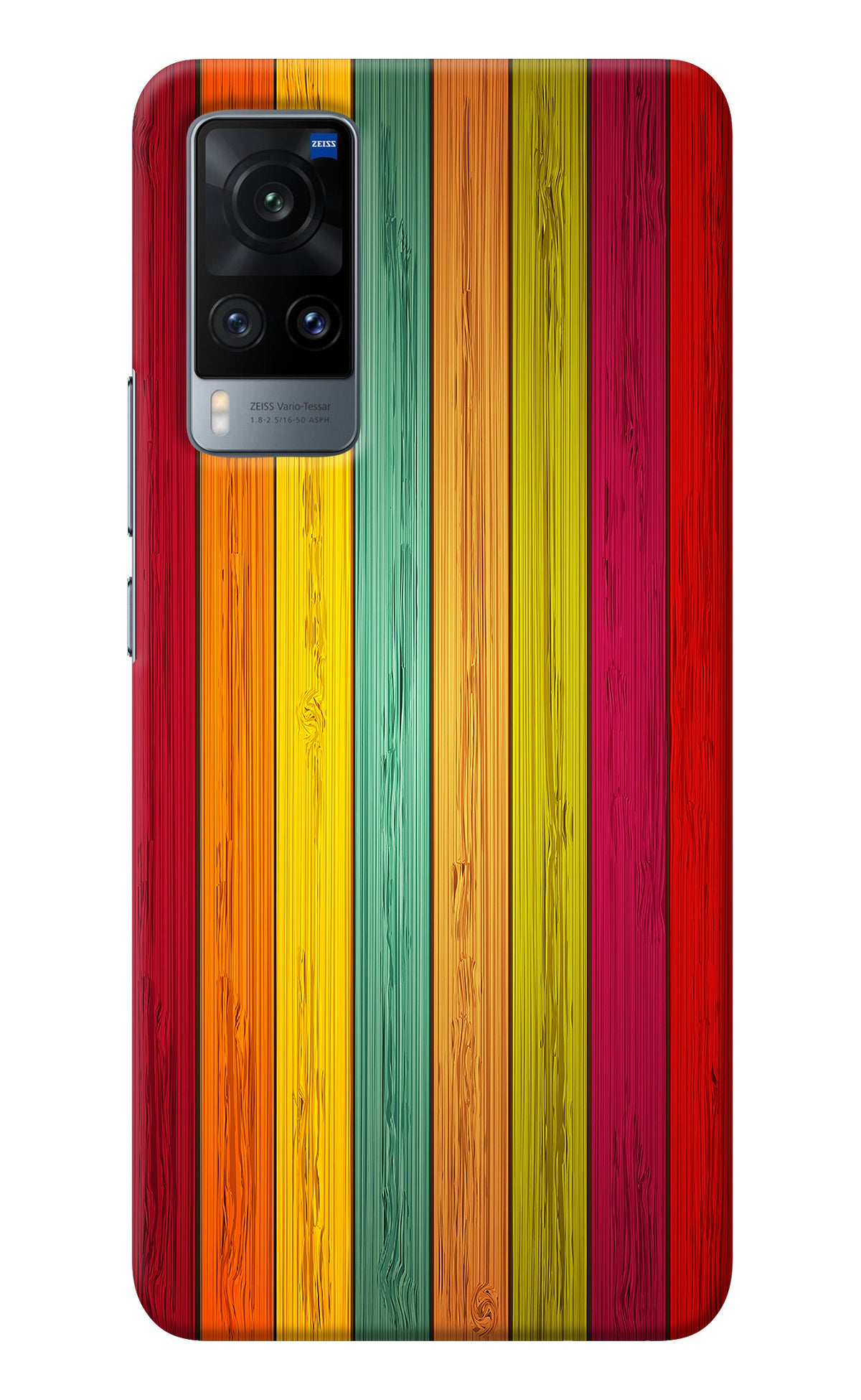 Multicolor Wooden Vivo X60 Back Cover