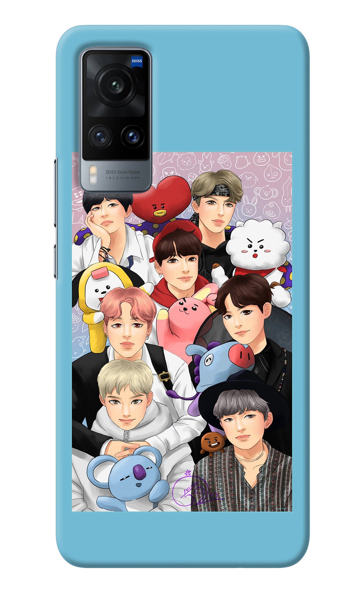 BTS with animals Vivo X60 Back Cover