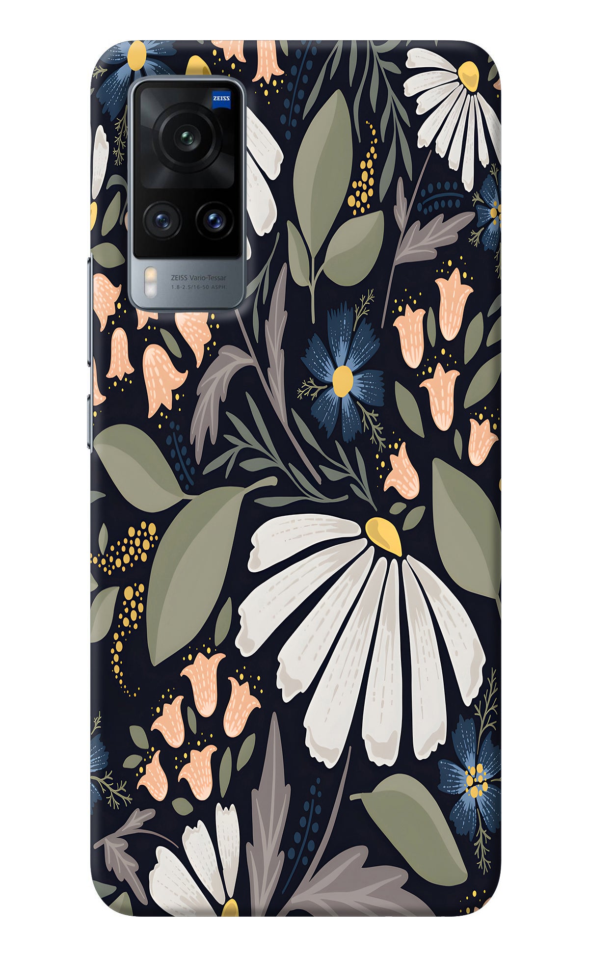 Flowers Art Vivo X60 Back Cover