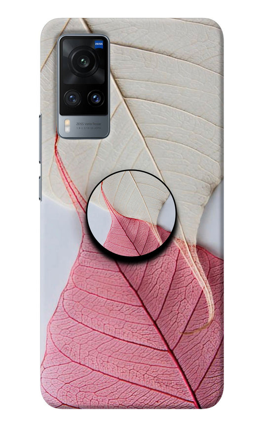 White Pink Leaf Vivo X60 Pop Case