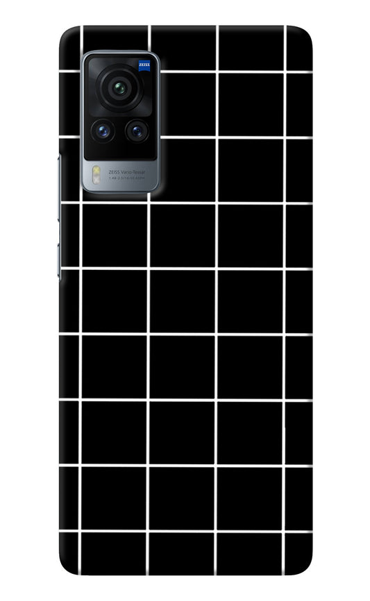 White Grid Vivo X60 Pro Back Cover