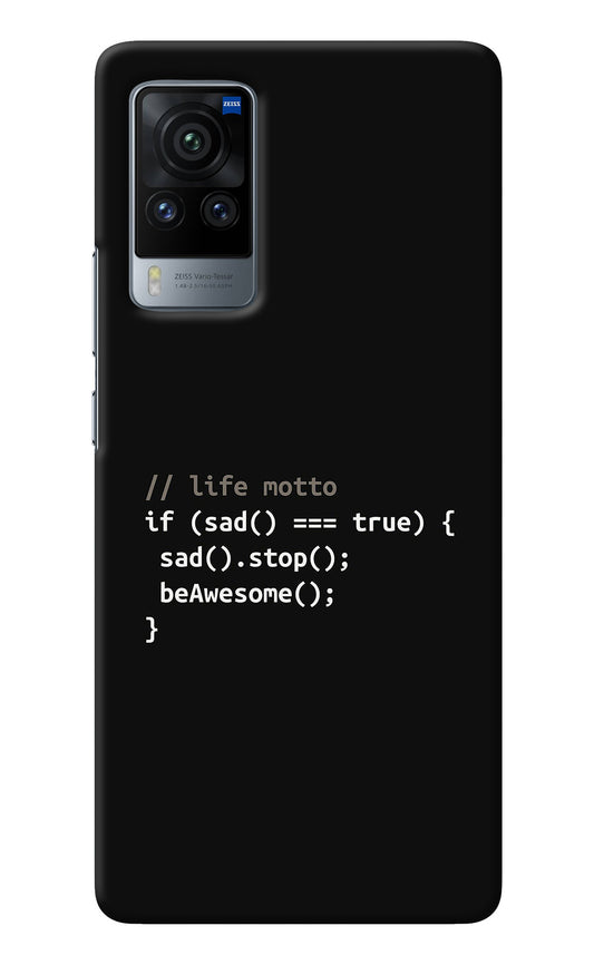 Life Motto Code Vivo X60 Pro Back Cover