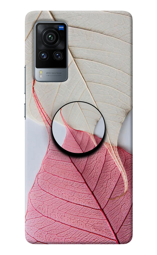 White Pink Leaf Vivo X60 Pro Pop Case