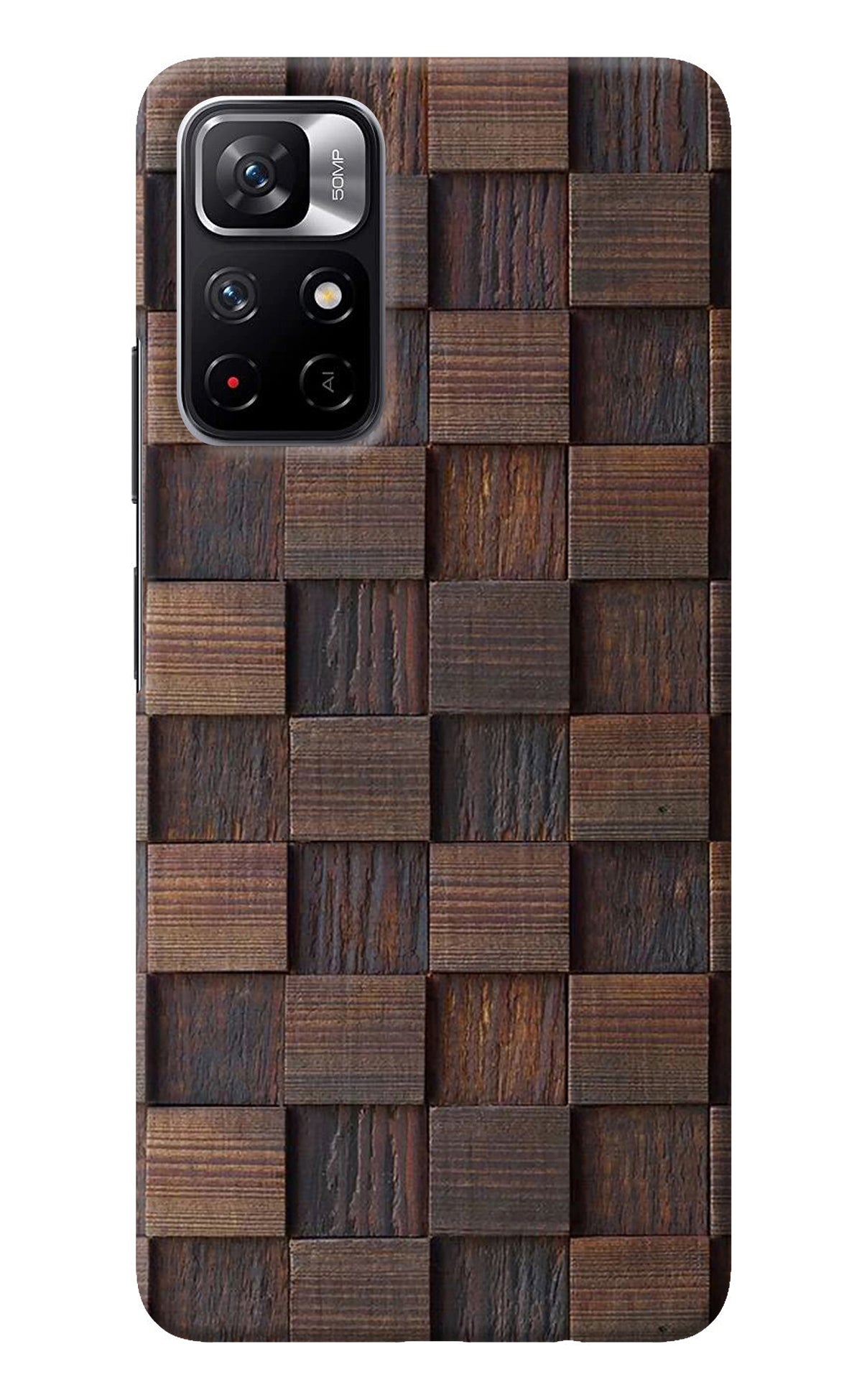 Wooden Cube Design Redmi Note 11T 5G Back Cover