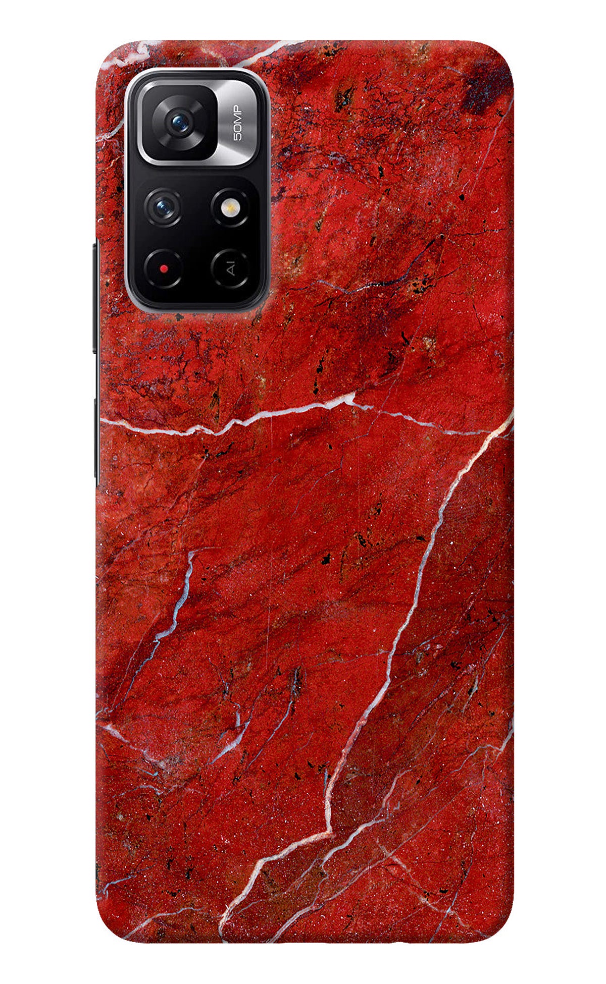 Red Marble Design Redmi Note 11T 5G Back Cover