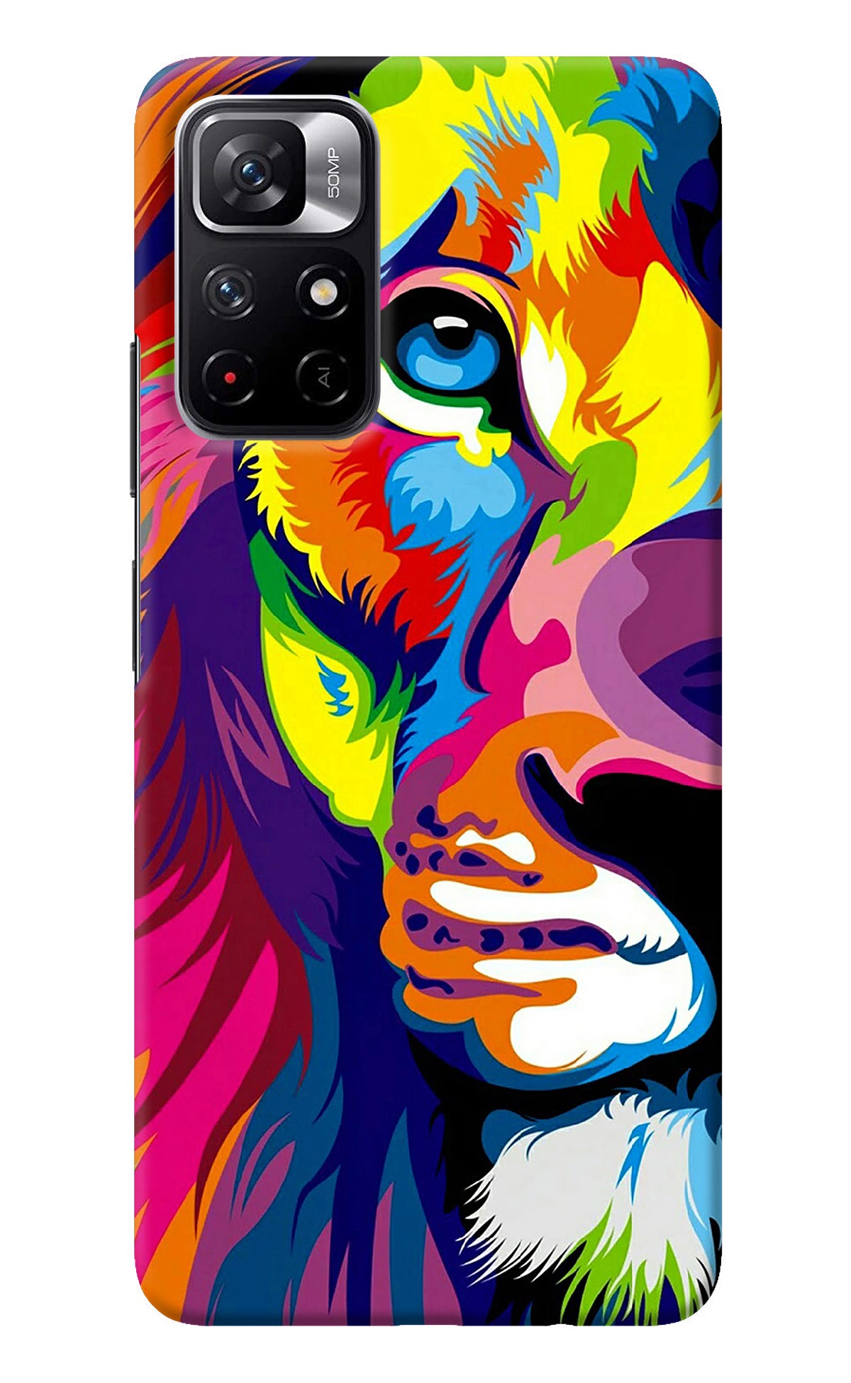 Lion Half Face Redmi Note 11T 5G Back Cover