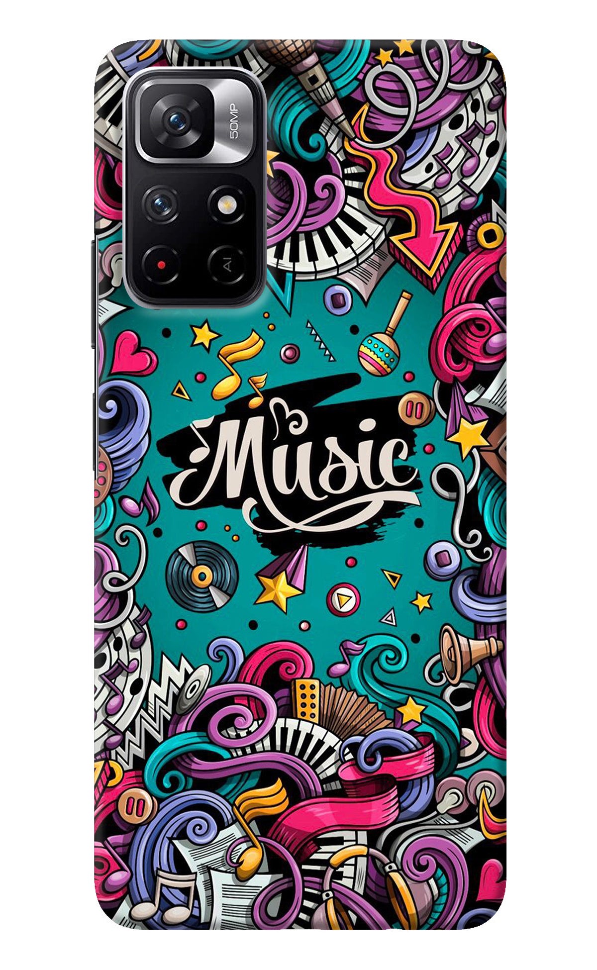 Music Graffiti Redmi Note 11T 5G Back Cover