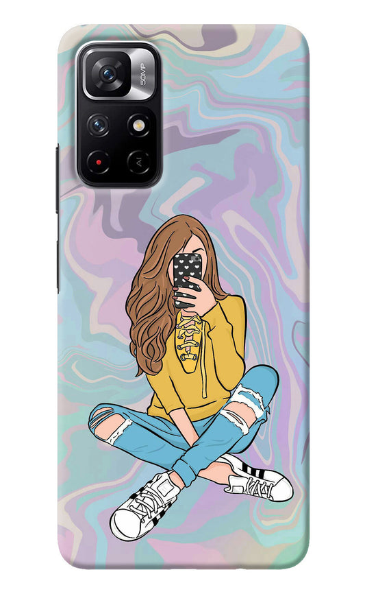 Selfie Girl Redmi Note 11T 5G Back Cover