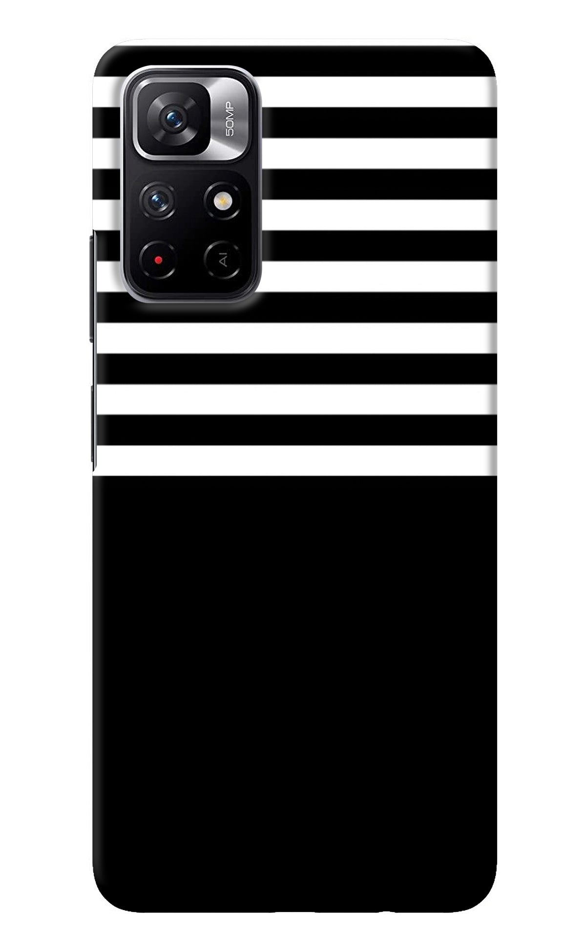 Black and White Print Redmi Note 11T 5G Back Cover