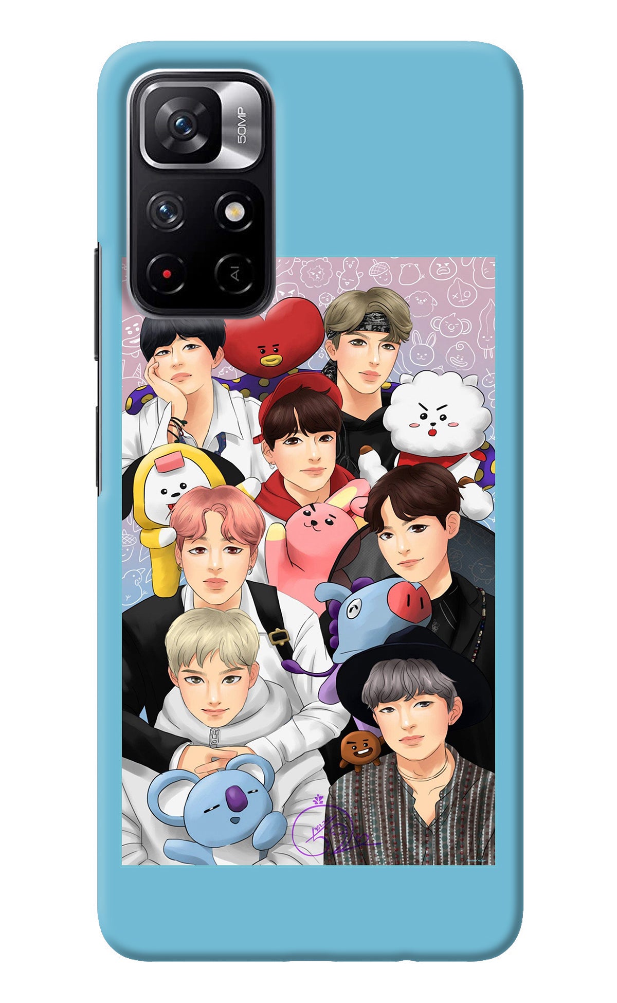 BTS with animals Redmi Note 11T 5G Back Cover