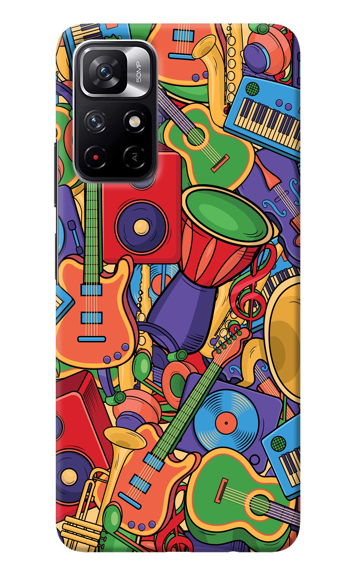 Music Instrument Doodle Redmi Note 11T 5G Back Cover
