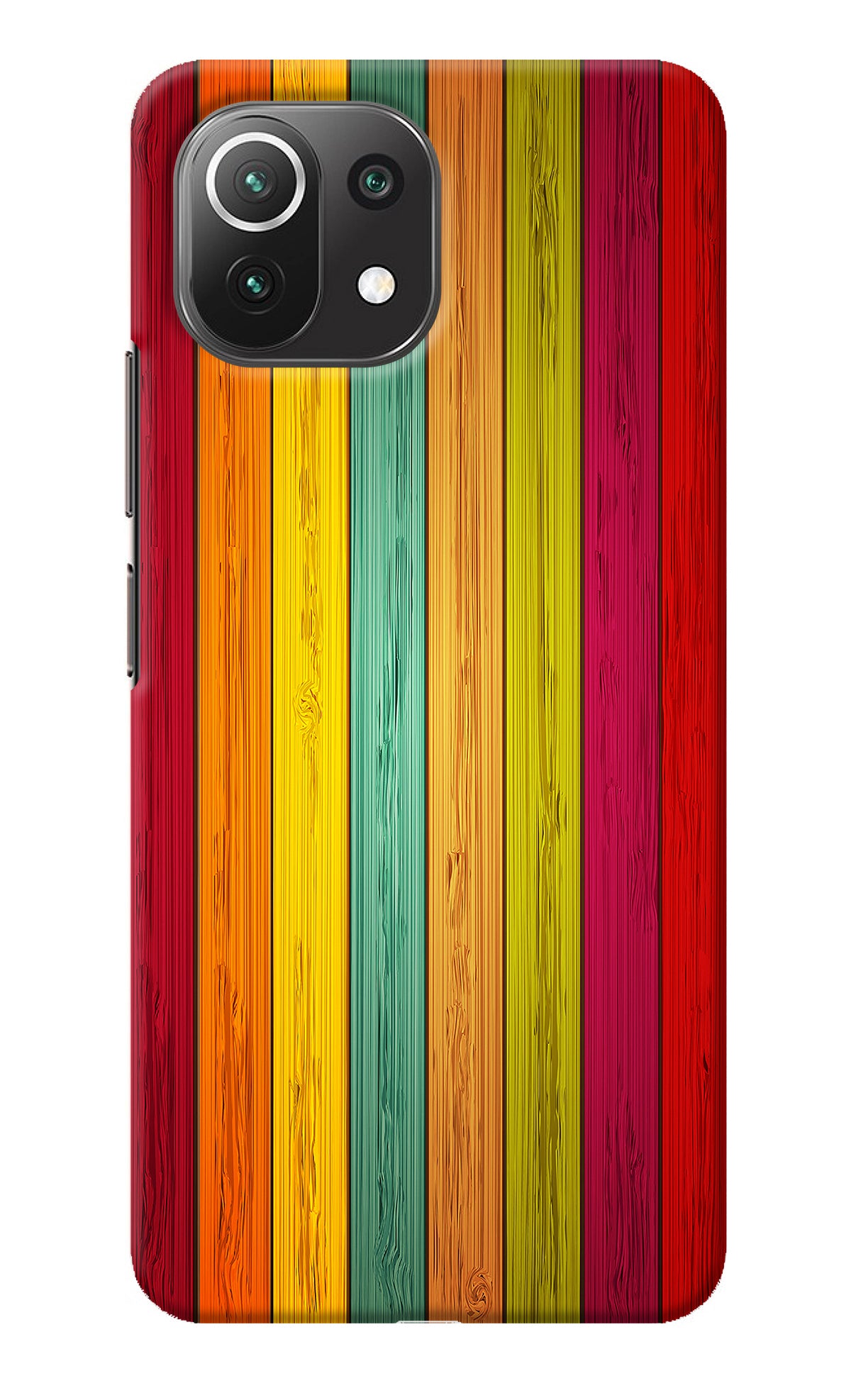 Multicolor Wooden Mi 11 Lite NE 5G Back Cover