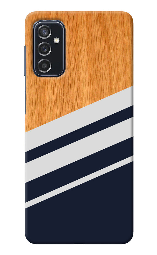 Blue and white wooden Samsung M52 5G Back Cover