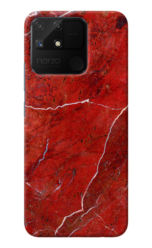 Red Marble Design Realme Narzo 50A Back Cover