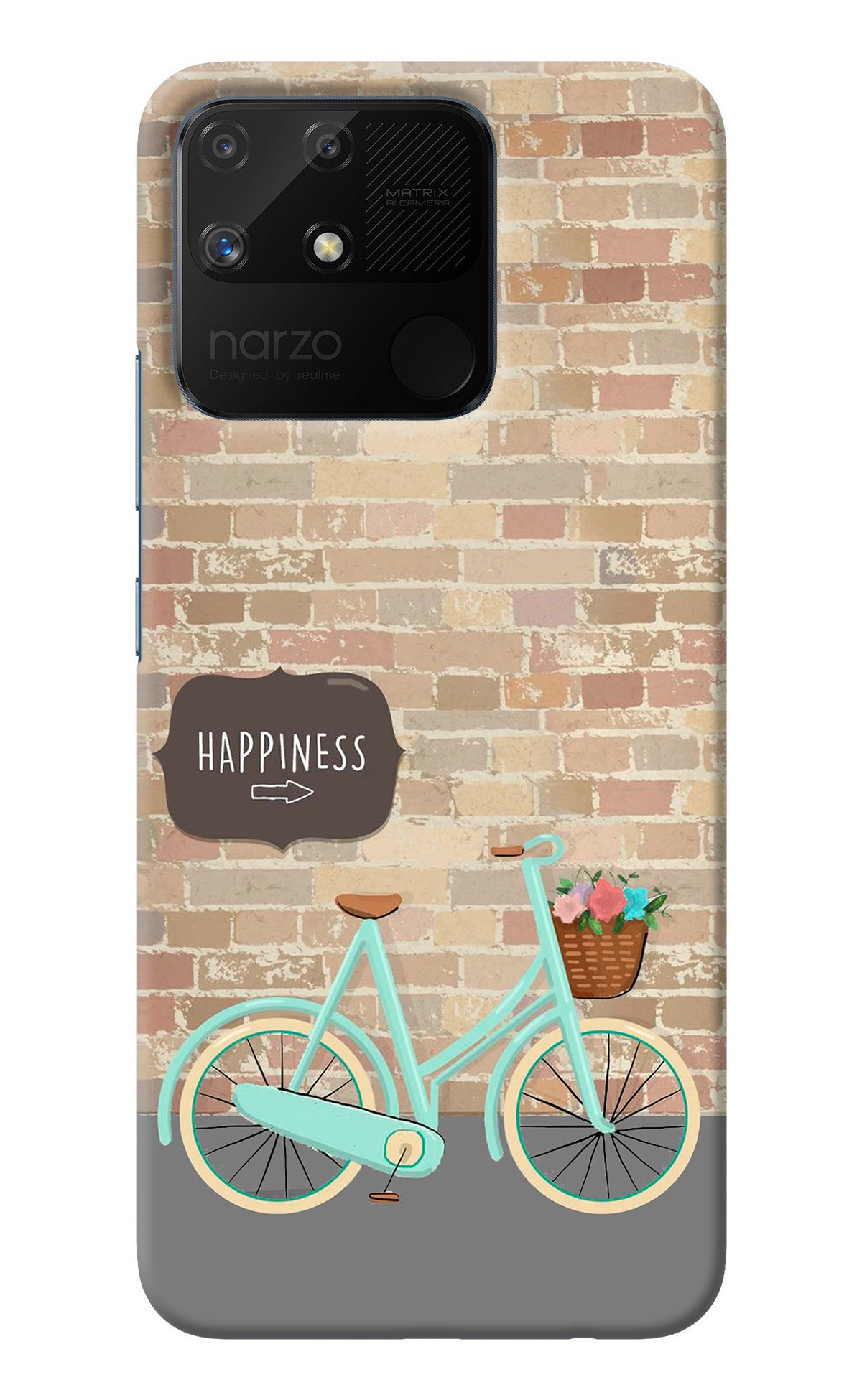 Happiness Artwork Realme Narzo 50A Back Cover